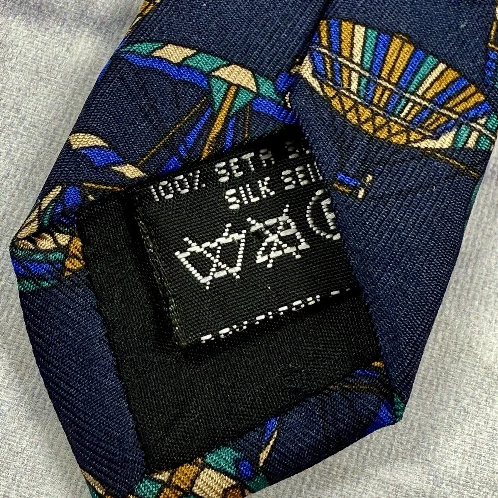 Dunhill Men's Silk Tie Hot Air Balloons‎ Navy Made in Italy 58